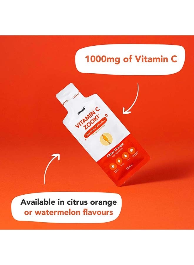 Zooki Liposomal Vitamin C 1000mg – Citrus Orange Flavor – High Absorption Liquid Sachets – Immune & Antioxidant Support – 14 Sachets - Image 4